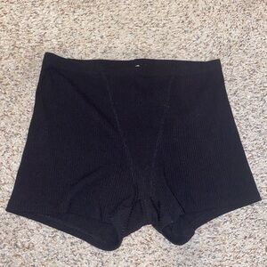 La Hearts Black Ribbed Pajama Shorts